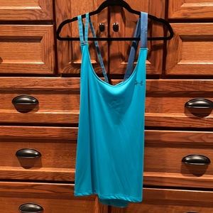Teal Under Armour Criss Cross Mesh Tank XL